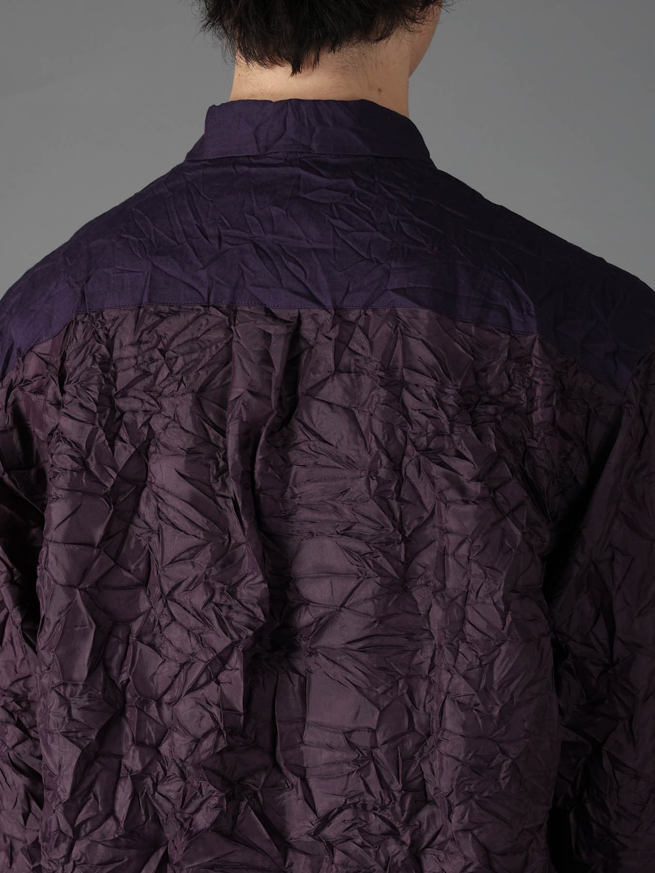 CRUSHED FABRIC LONG SLEEVE SHIRT