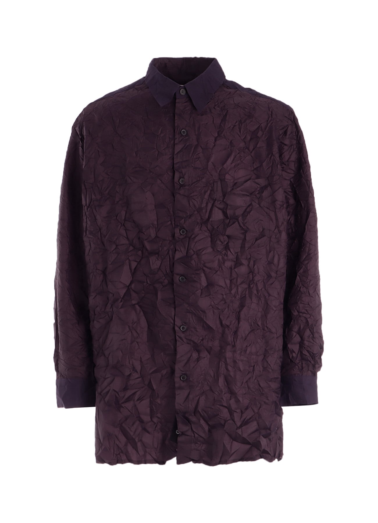 CRUSHED FABRIC LONG SLEEVE SHIRT