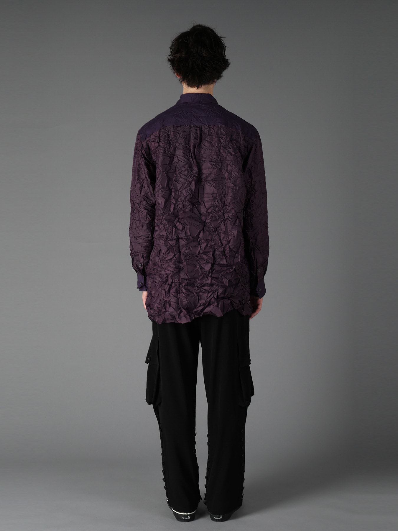 CRUSHED FABRIC LONG SLEEVE SHIRT