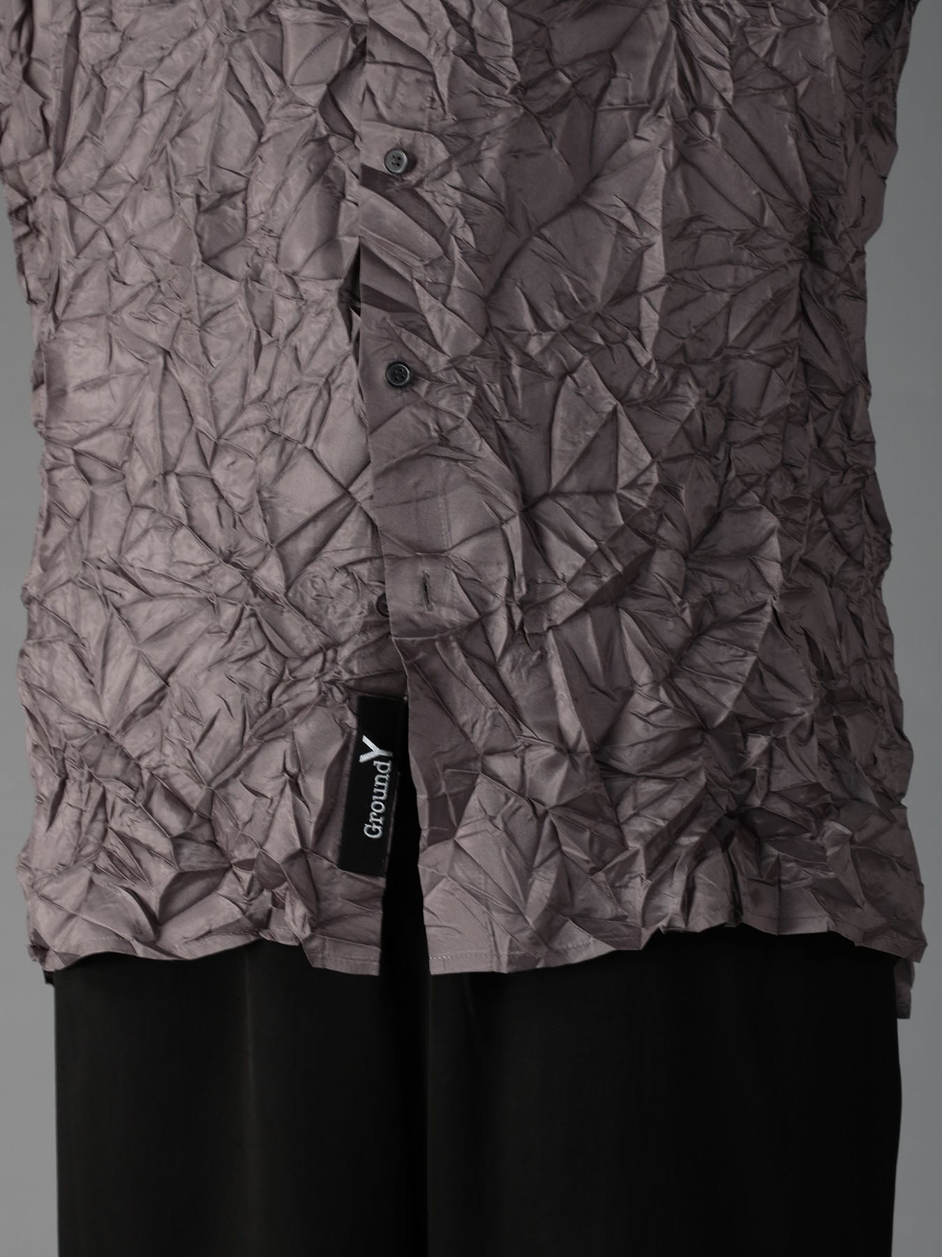 CRUSHED FABRIC LONG SLEEVE SHIRT