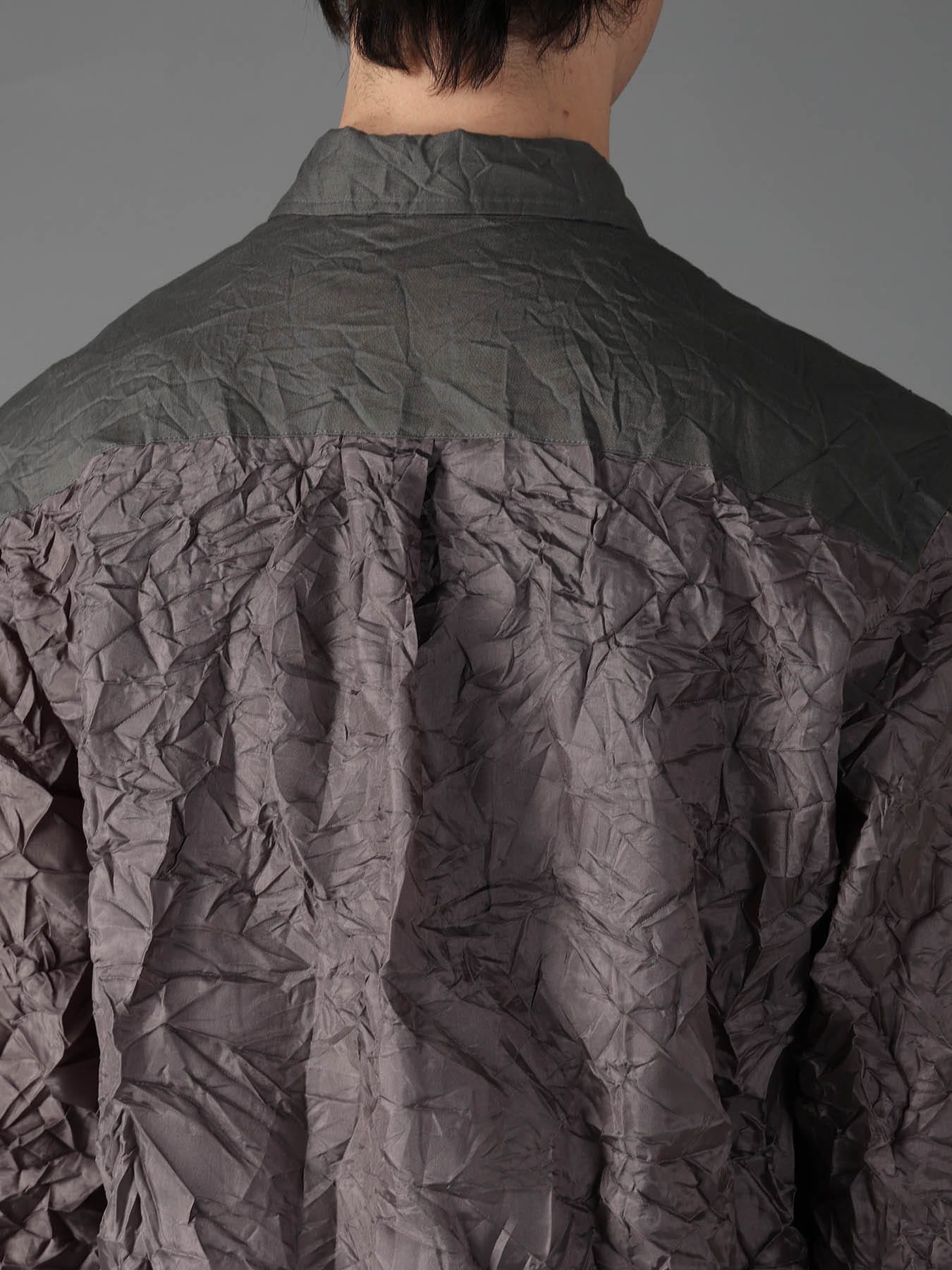 CRUSHED FABRIC LONG SLEEVE SHIRT