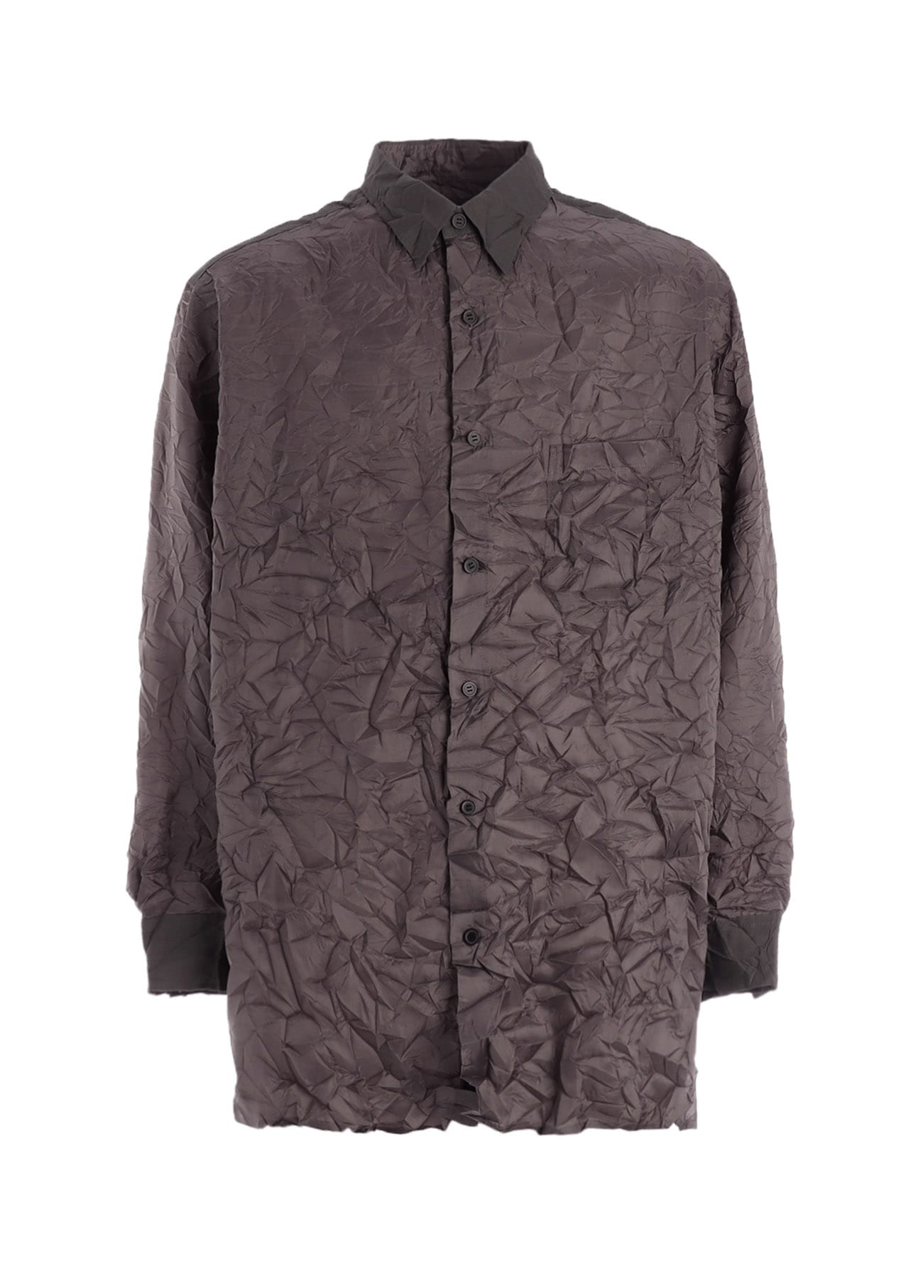 CRUSHED FABRIC LONG SLEEVE SHIRT
