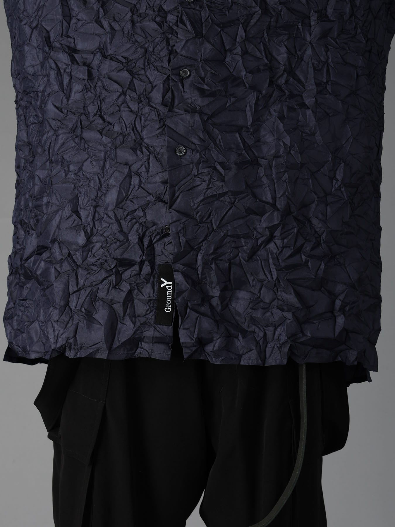 CRUSHED FABRIC LONG SLEEVE SHIRT