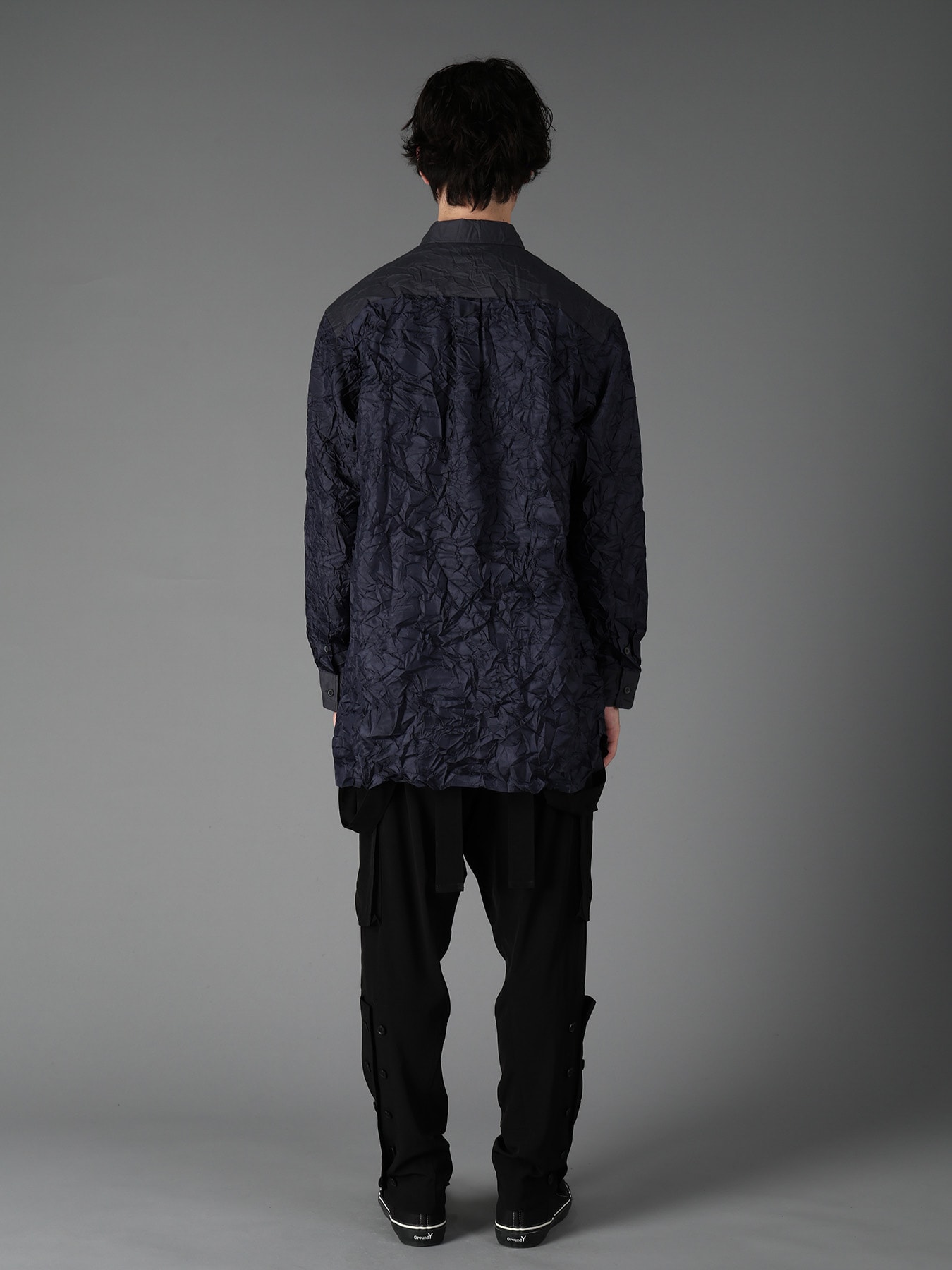 CRUSHED FABRIC LONG SLEEVE SHIRT