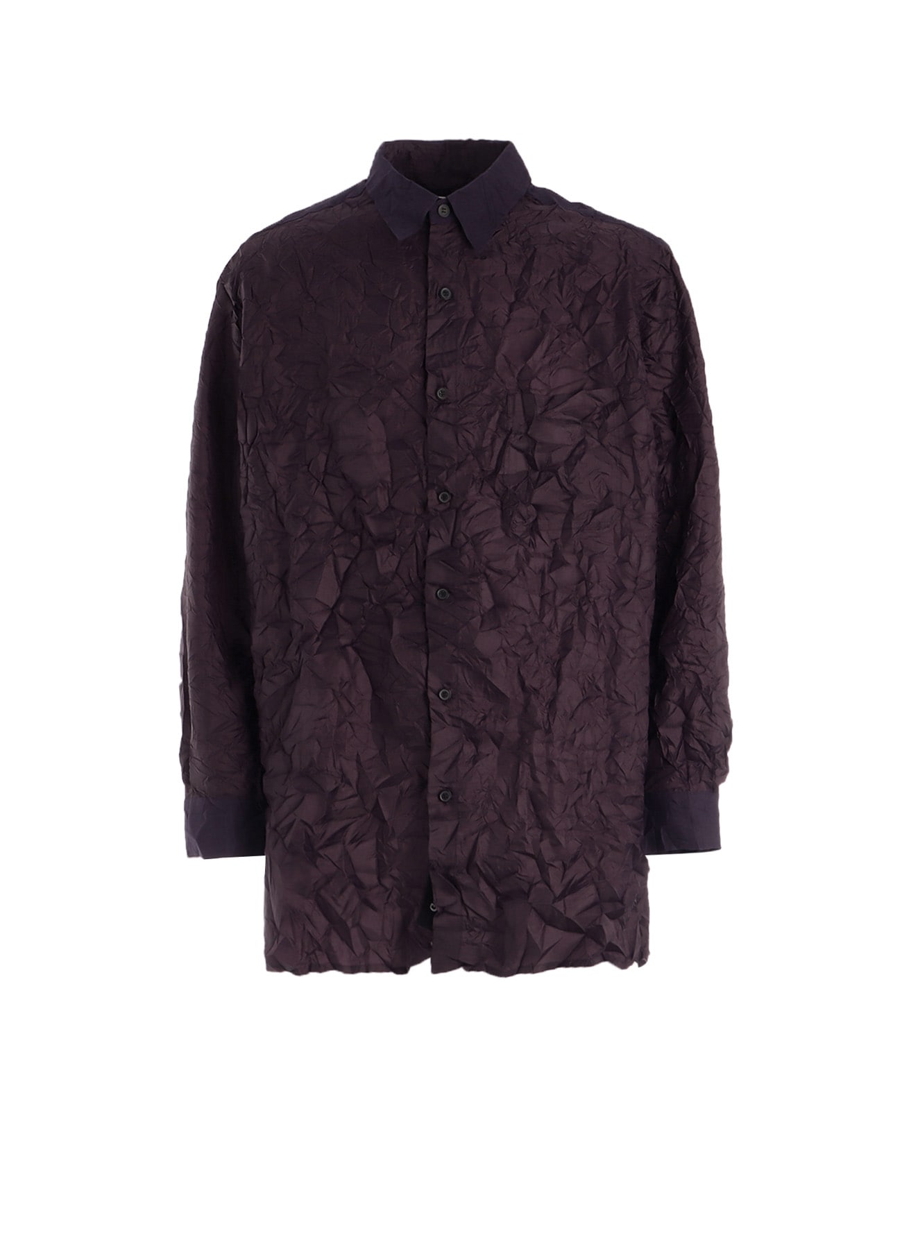 CRUSHED FABRIC LONG SLEEVE SHIRT