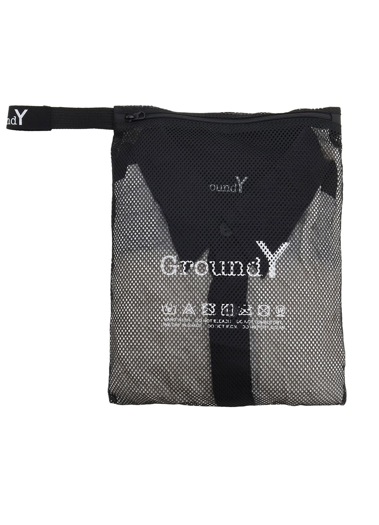 CRUSHED FABRIC LONG SLEEVE SHIRT-BLACK × WHITE