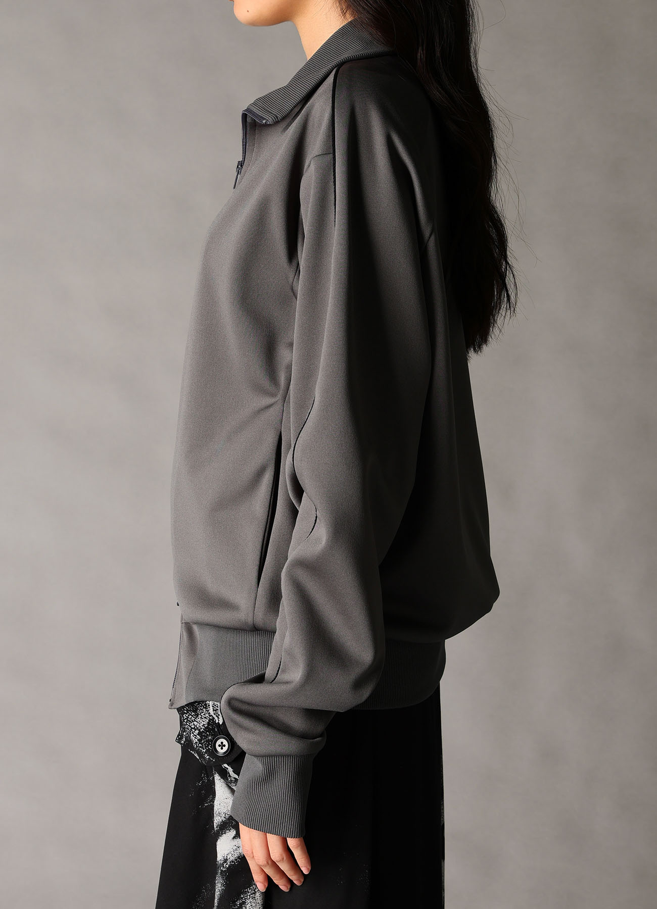 POLYESTER SMOOTH SPLIT RAGLAN TRACK JACKET