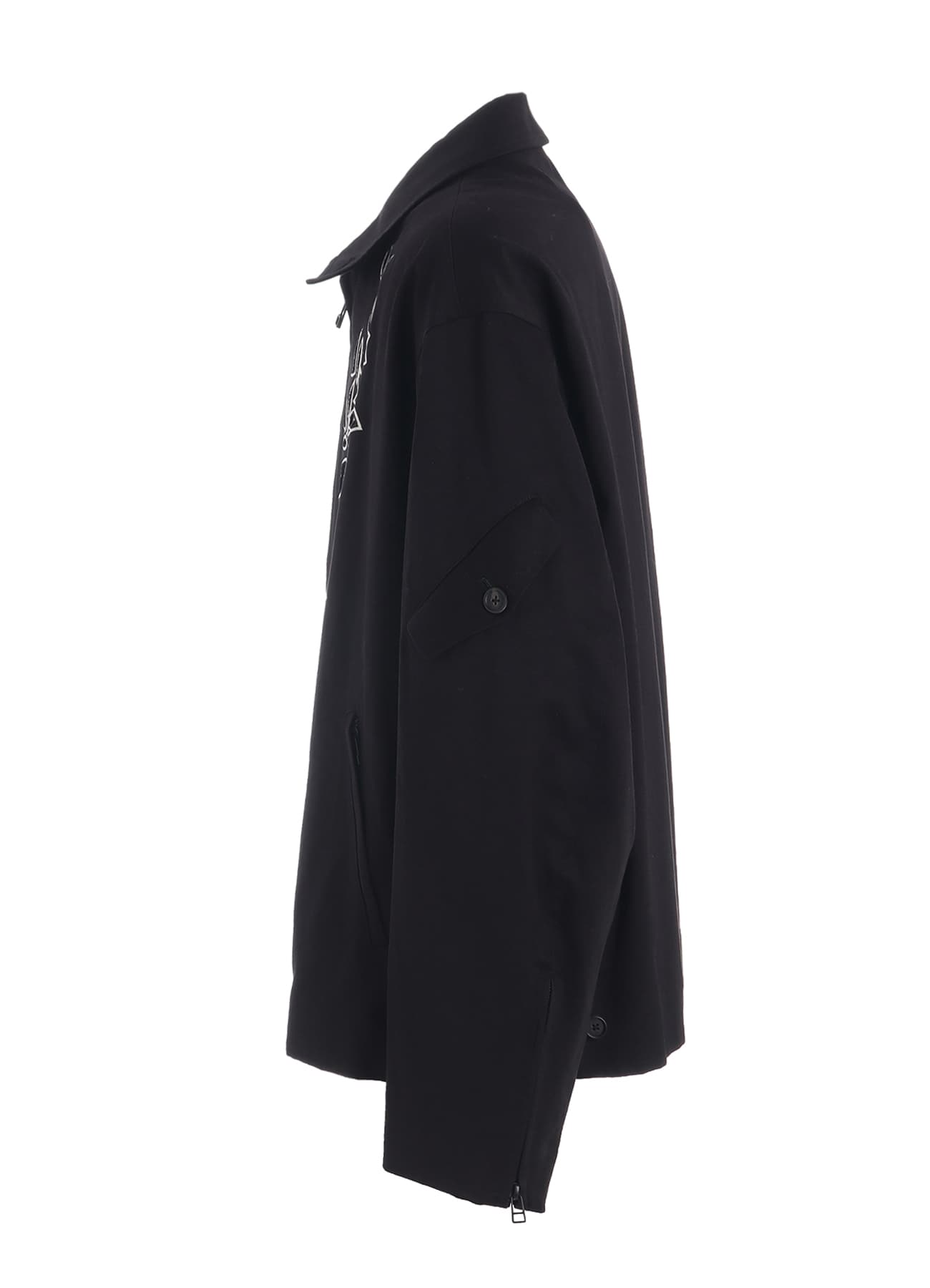 WHIPCORD CUTWORK SLEEVE-POCKET DRIZZLER JACKET