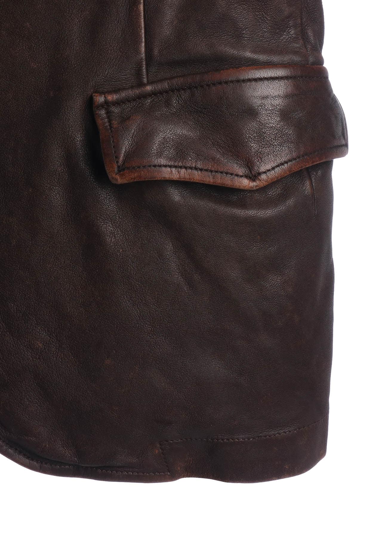 SHEEP LEATHER STAND COLLAR JACKET