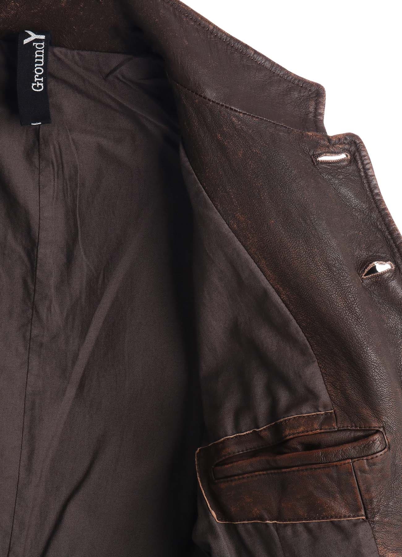 SHEEP LEATHER STAND COLLAR JACKET