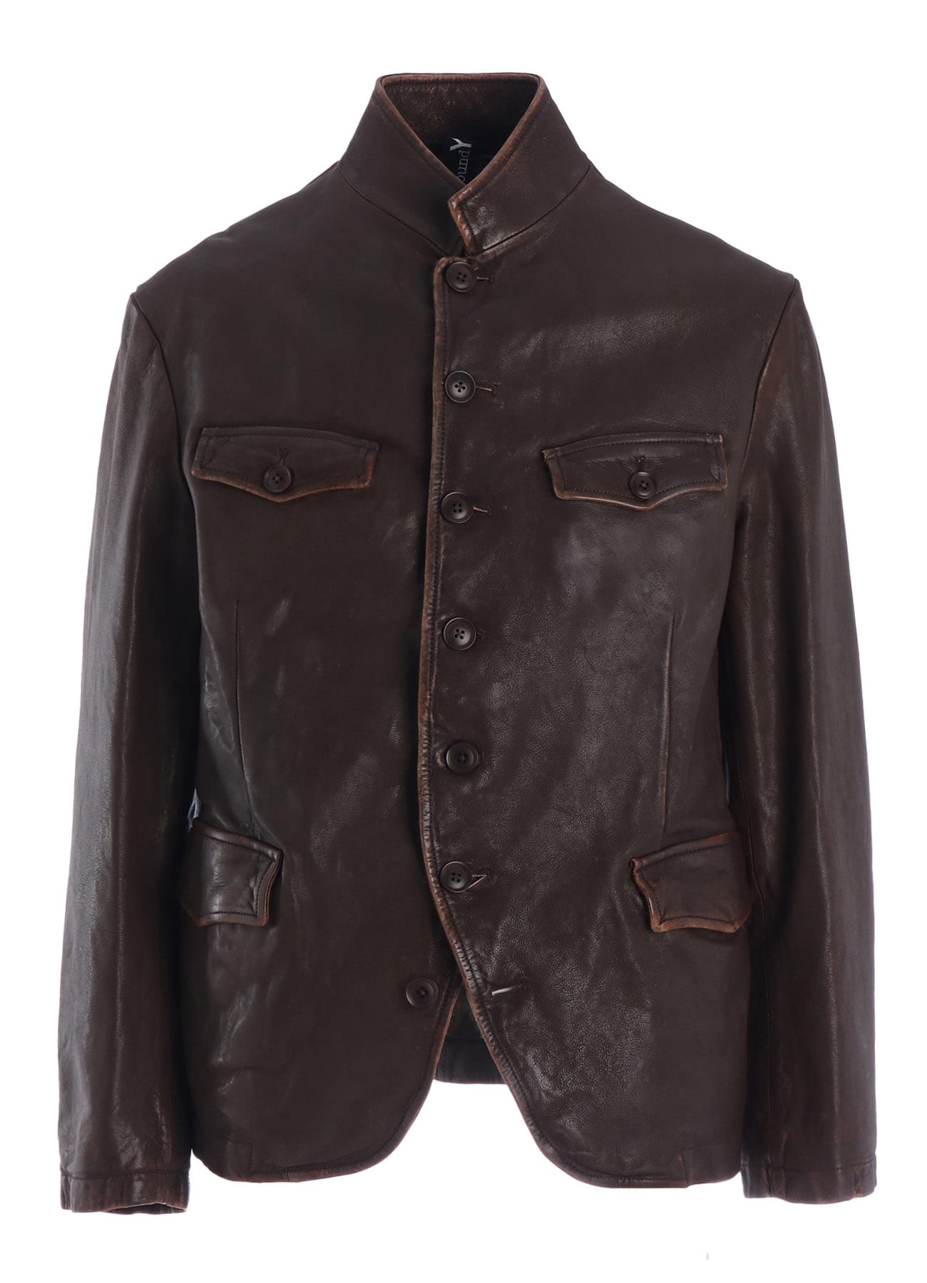 SHEEP LEATHER STAND COLLAR JACKET