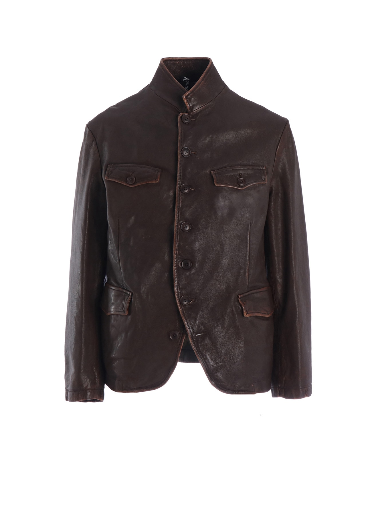 SHEEP LEATHER STAND COLLAR JACKET