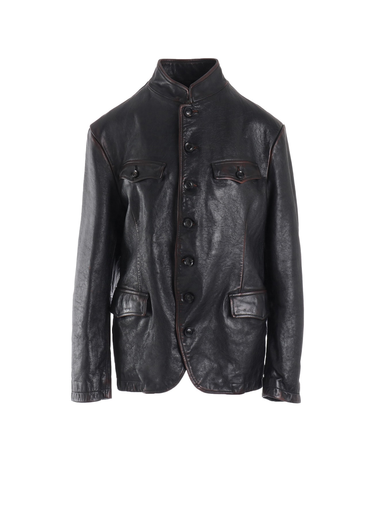 HORSE LEATHER STAND COLLAR JACKET