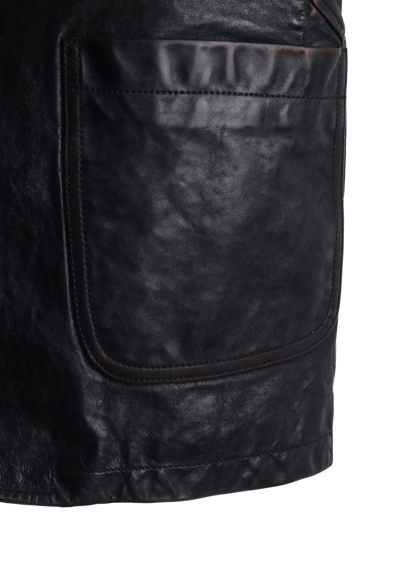 HORSE LEATHER FRONT OPEN PANAL JACKET
