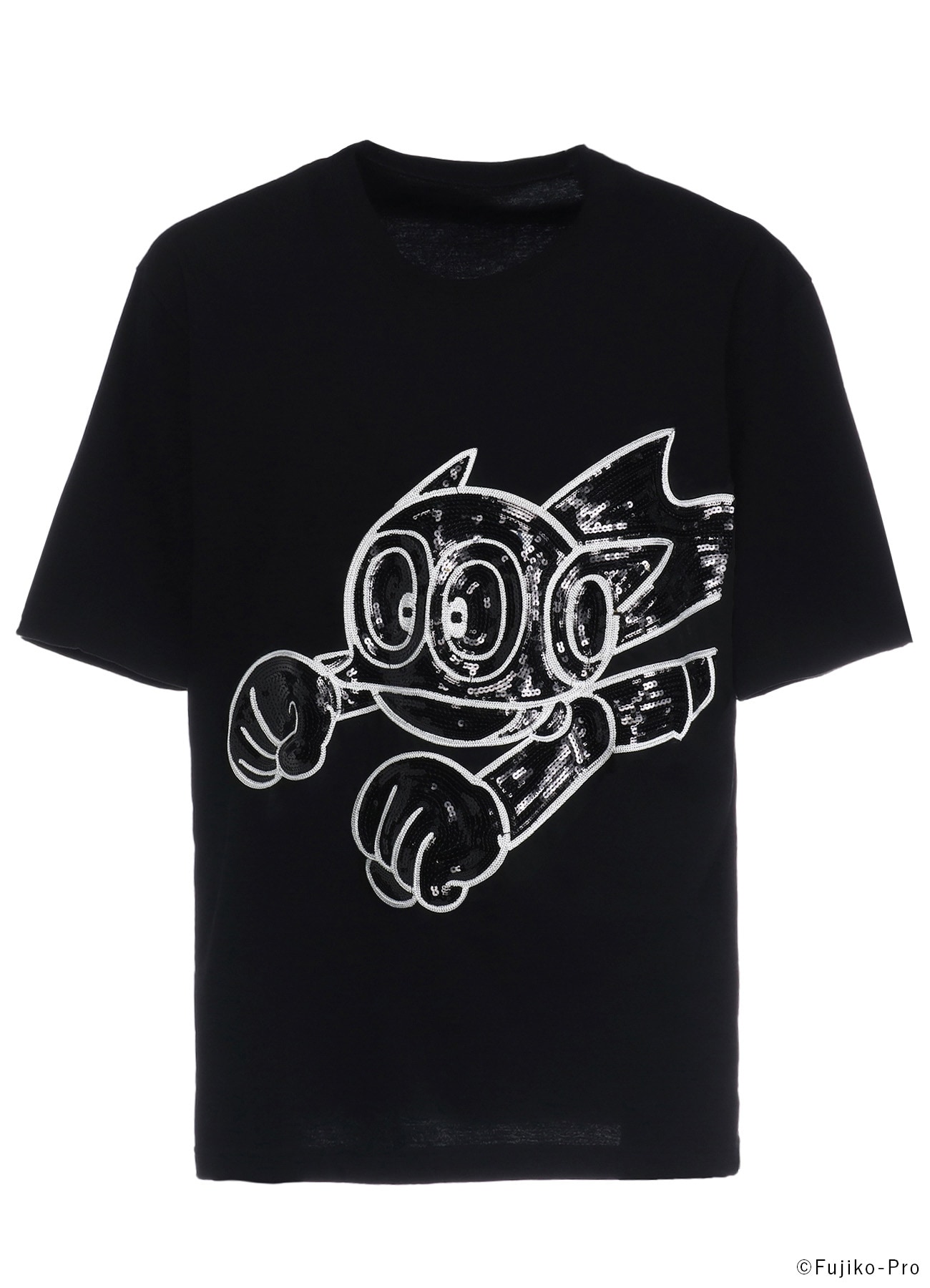 【FUJIKO・F・FUJIO 90th ANNIVERSARY Collection】PERMAN BLACK SEQUIN SHORT SLEEVE T