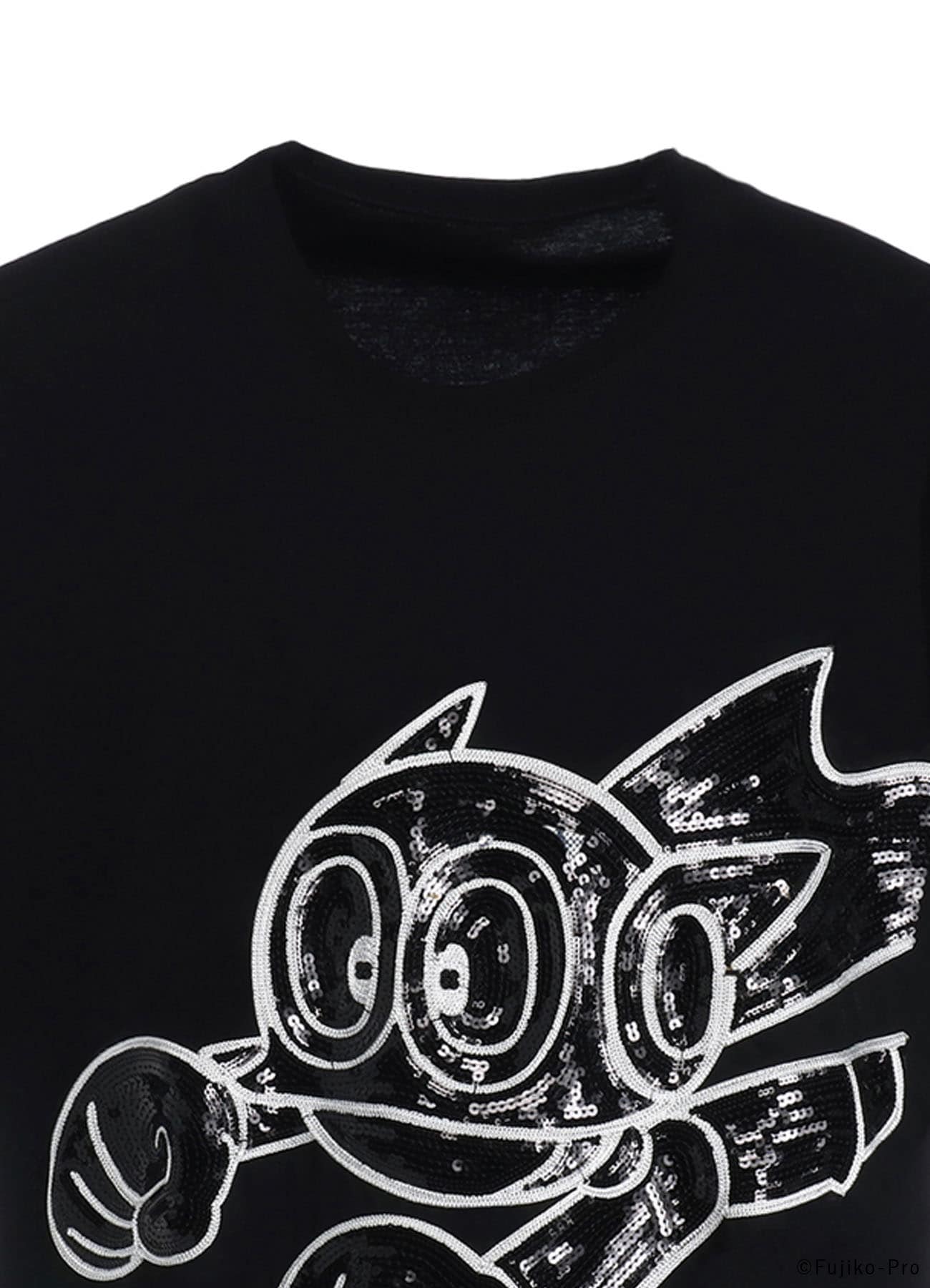 【FUJIKO・F・FUJIO 90th ANNIVERSARY Collection】PERMAN BLACK SEQUIN SHORT SLEEVE T