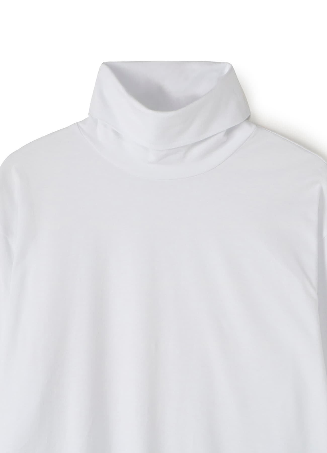 COTTON JERSEY TURTLE NECK T WITH RIGHT BUTTONS