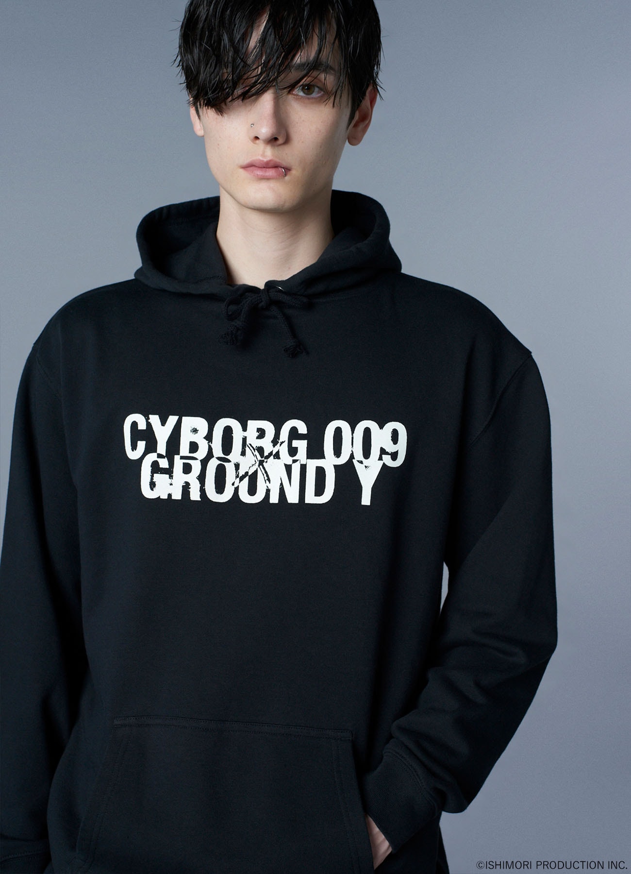 【11/15 12:00 Release】Ground Y×CYBORG 009 60th CYBORG 009 & DR.YY NEWLY DRAWN SILHOUETTE HOODIE