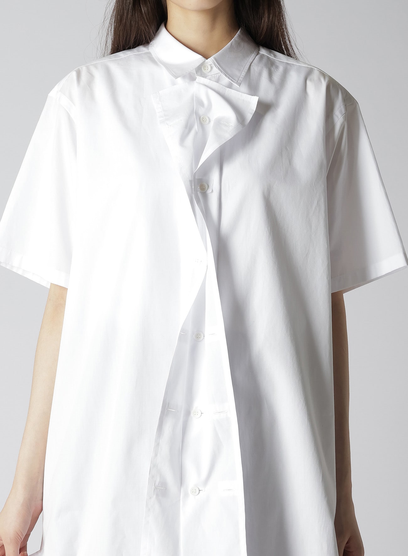 COTTON BROAD UNFIXED FRONT SHIRT(FREE SIZE WHITE): Ground Y｜THE 