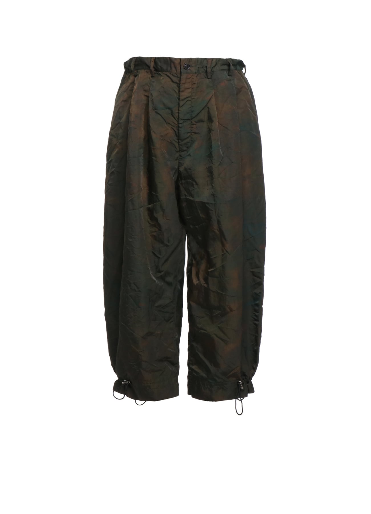 SPECK DYED NYLON CROSS TWO TUCK DRAWCORD PANTS