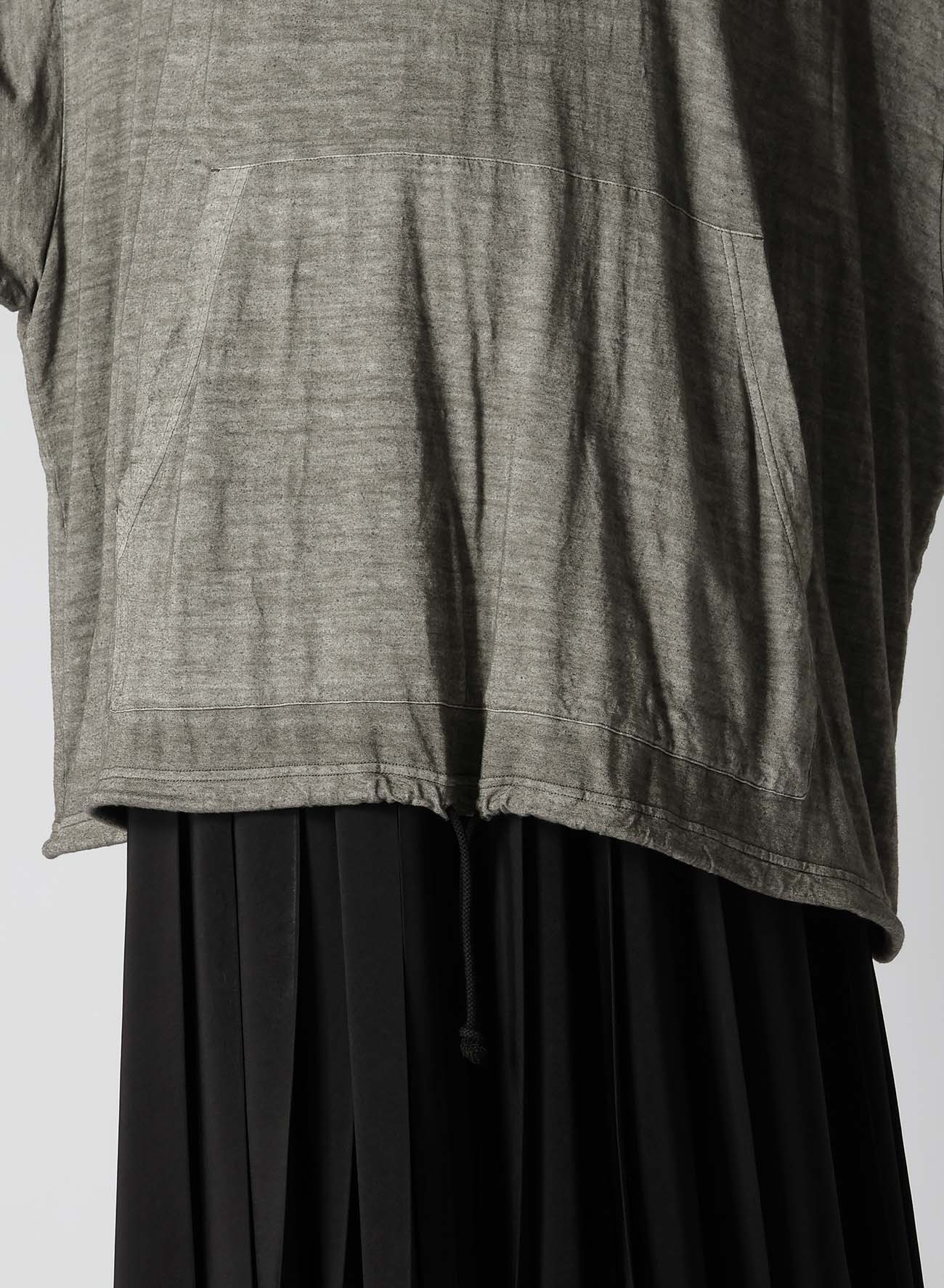 SUMI INK-DYED LINEN JERSEY THREE-QUARTER SLEEVE PULLOVER