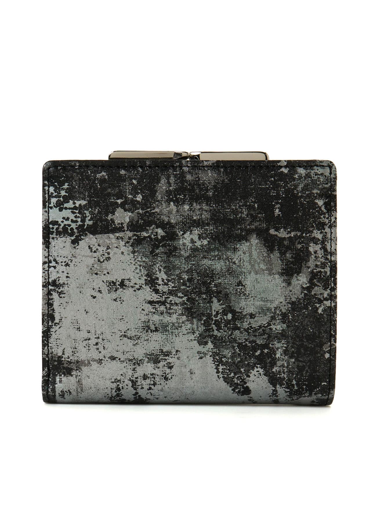 PRINTED LEATHER DOUBLE-FOLD WALLET