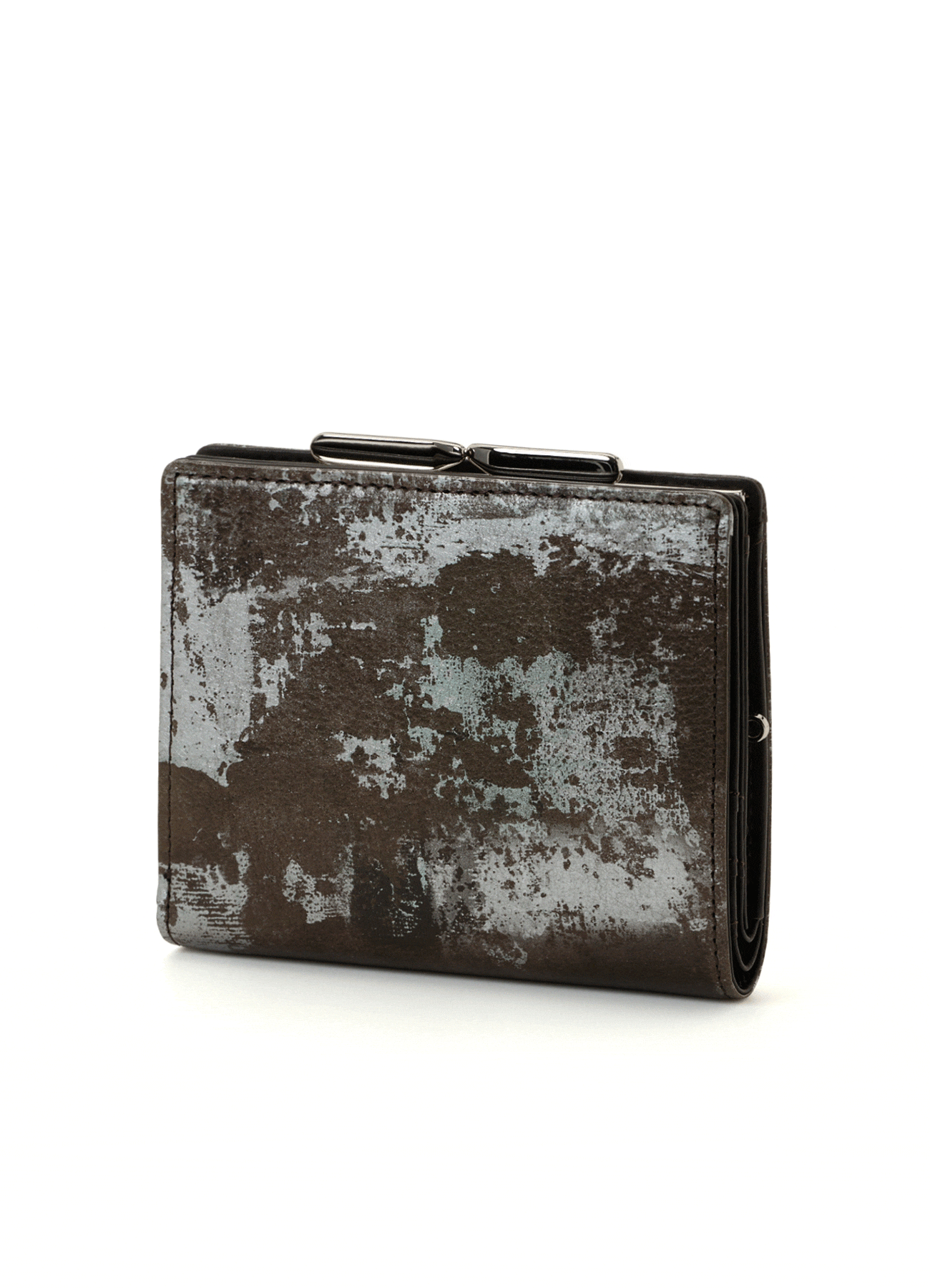 PRINTED LEATHER DOUBLE-FOLD WALLET