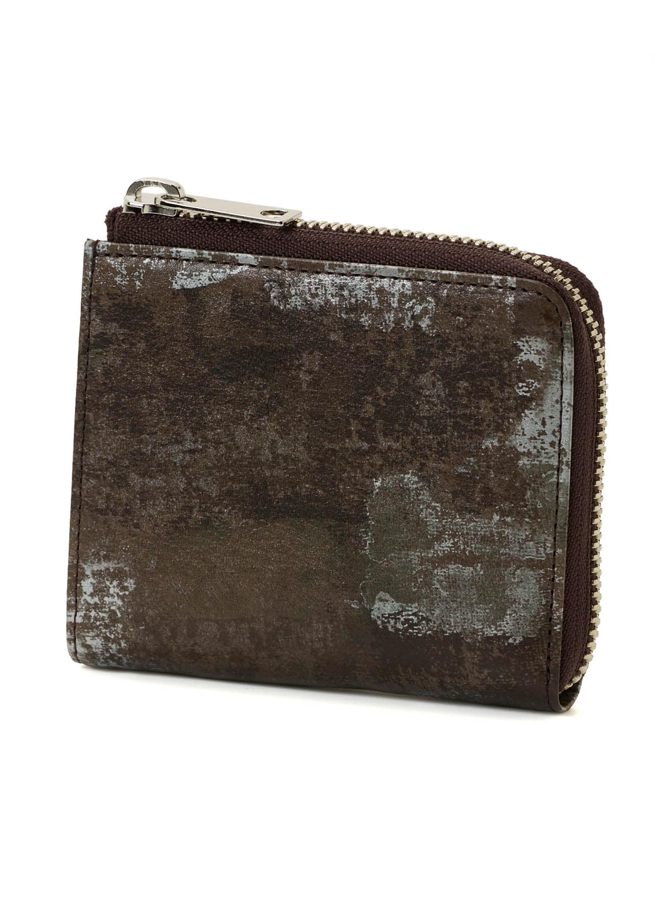 PRINTED LEATHER L-ZIP WALLET