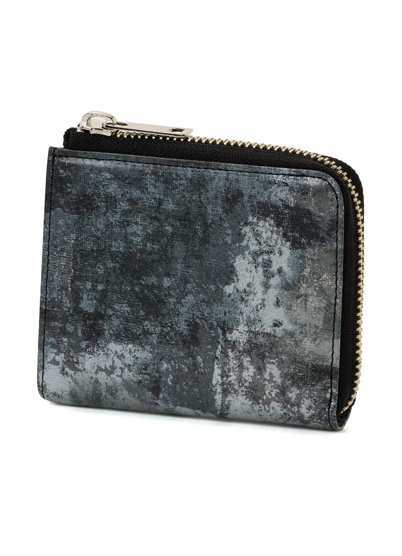 PRINTED LEATHER L-ZIP WALLET