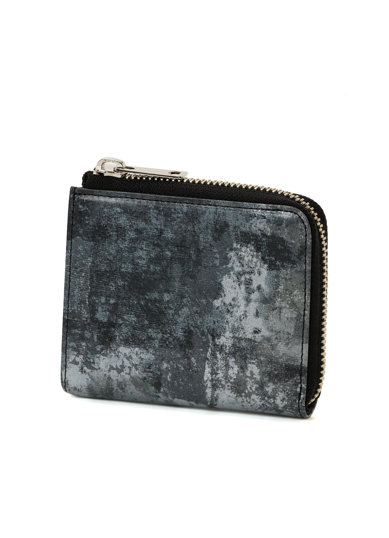 PRINTED LEATHER L-ZIP WALLET