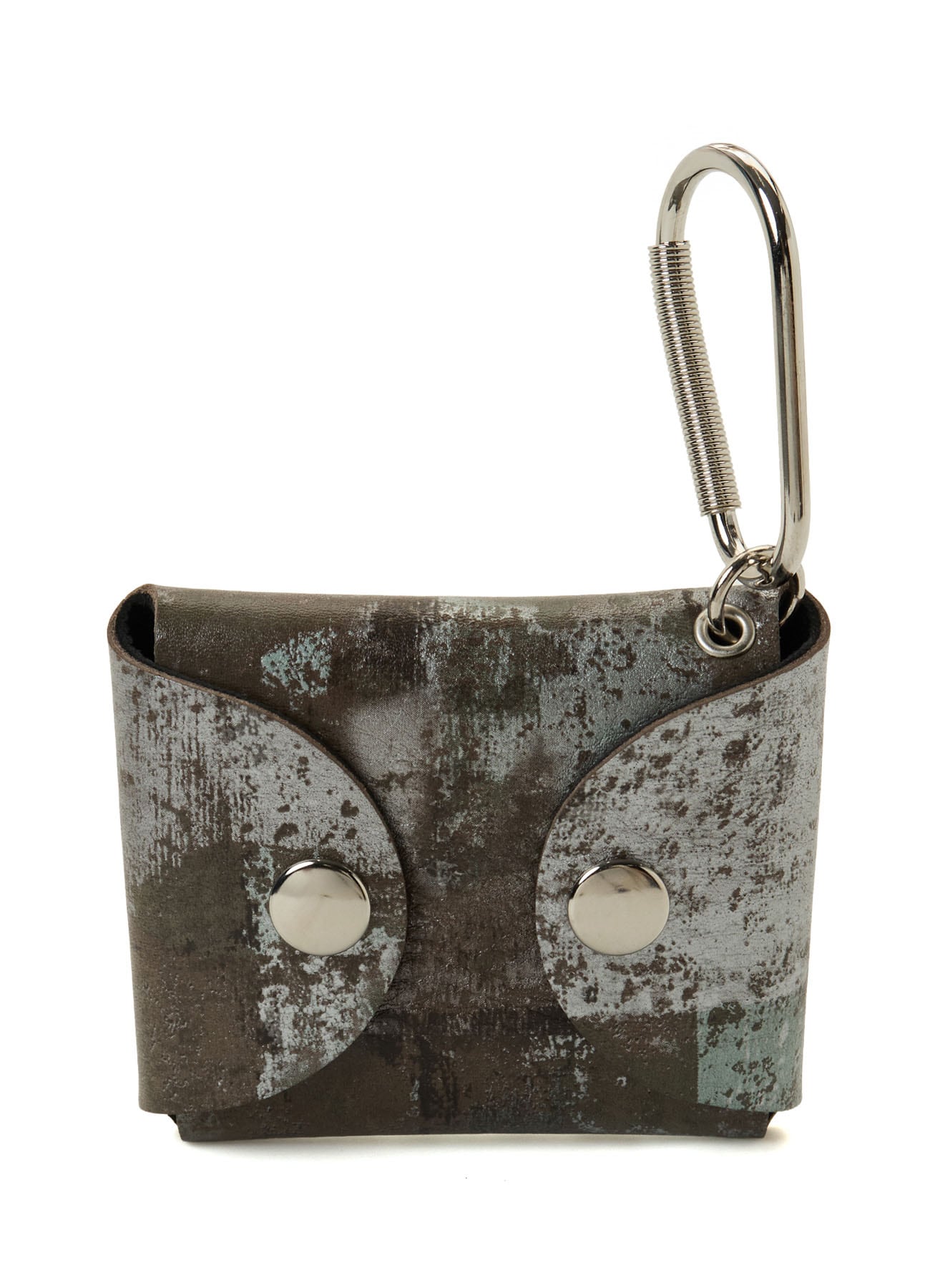 PRINTED LEATHER PILL CASE KEYCHAIN