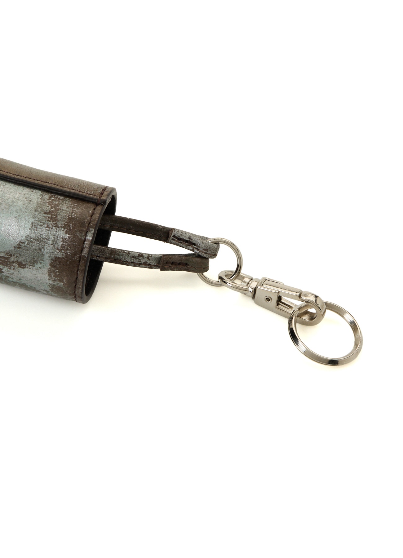 PRINTED LEATHER KEYCASE NECKLACE