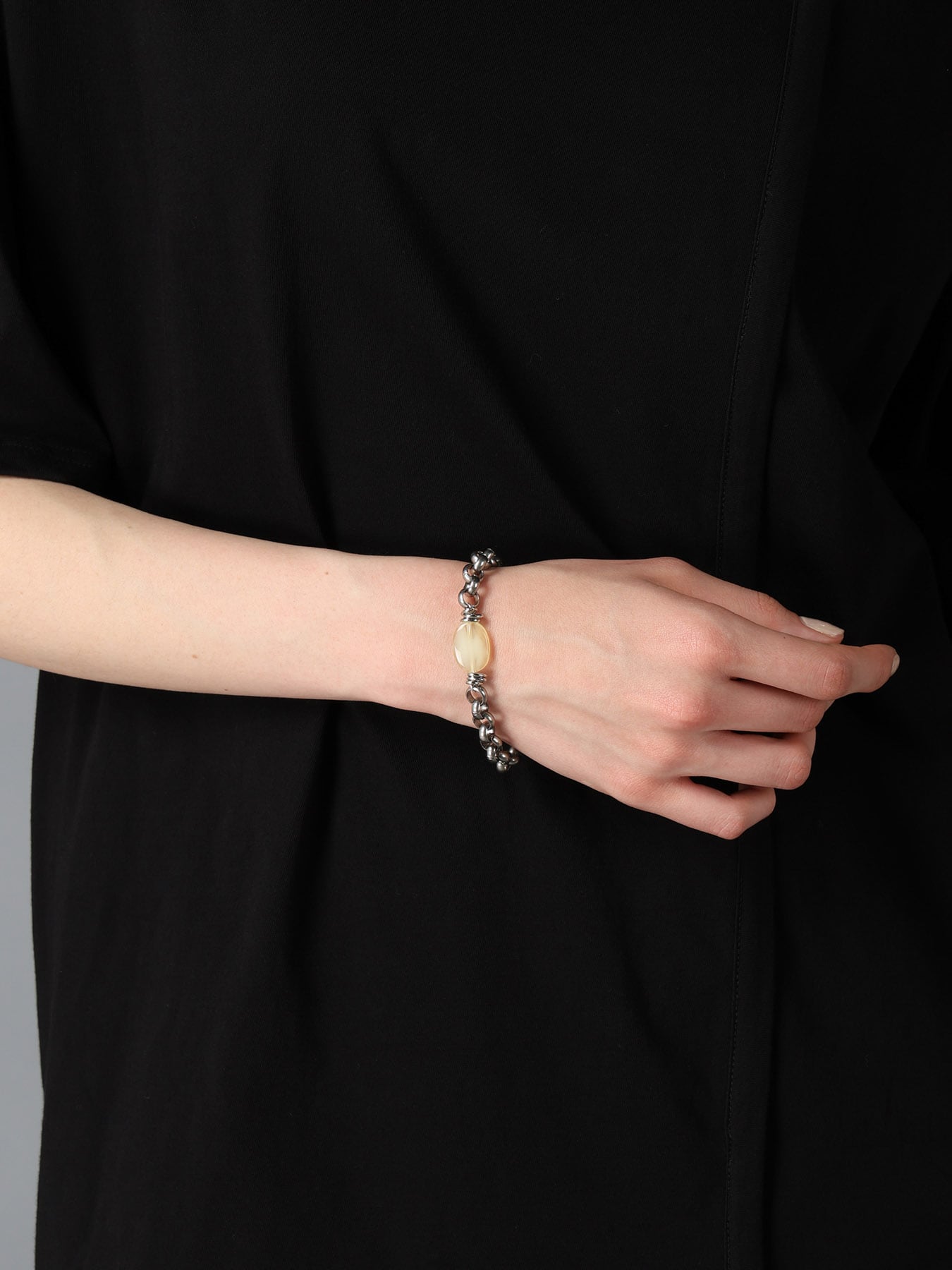 BRASS OVAL BEADS BRACELET