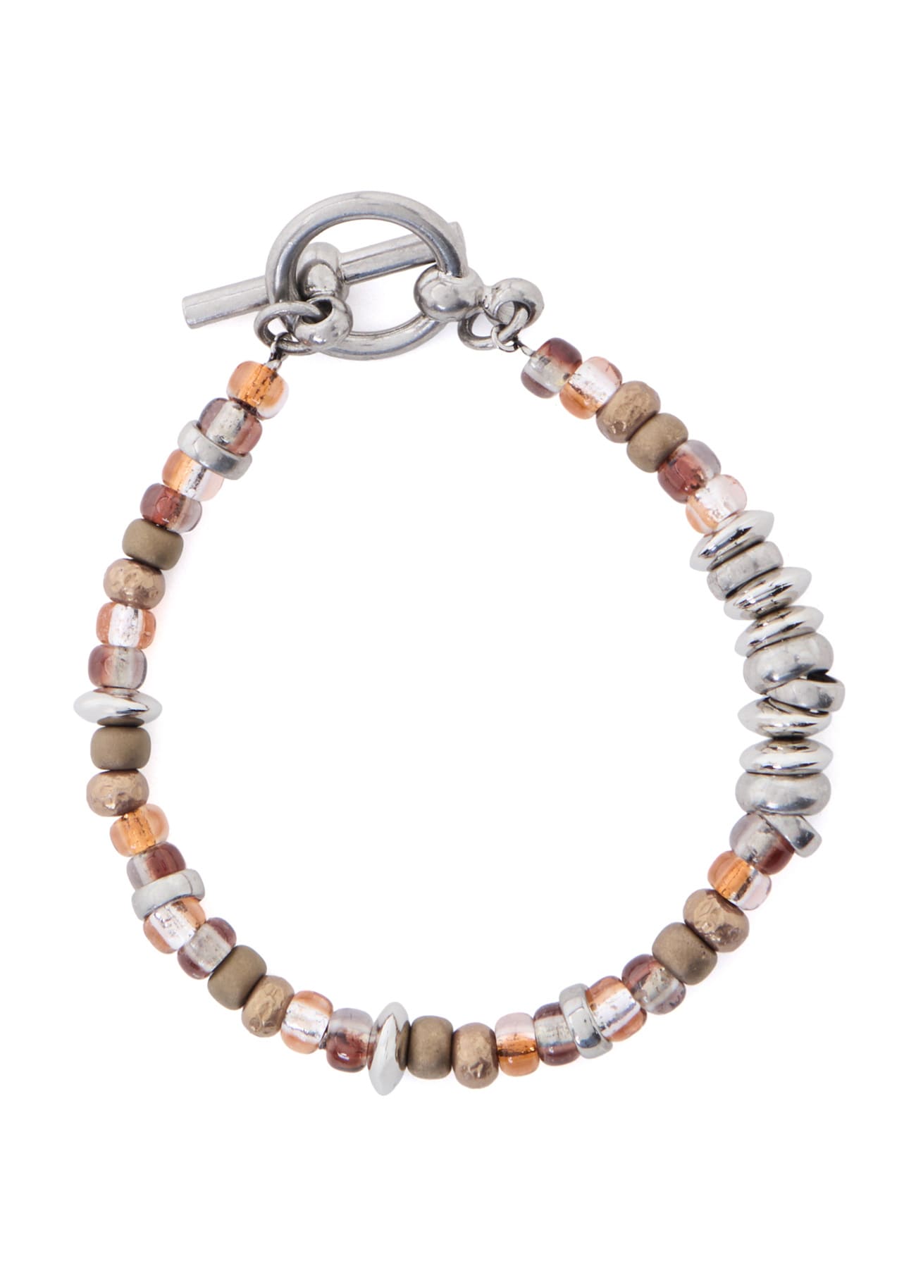 BRASS BROWN BEADS BRACELET