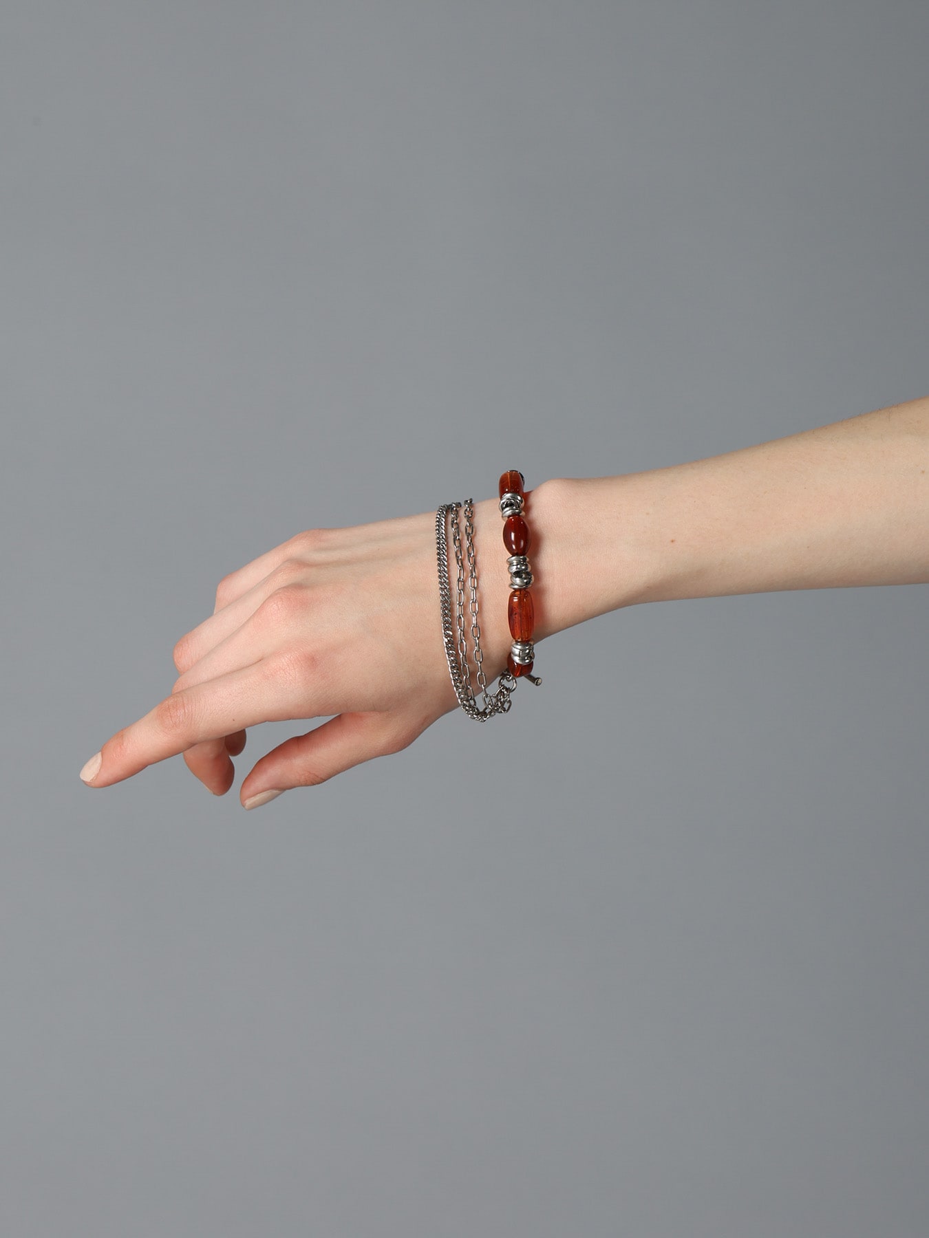 BRASS AMBER BEADS BRACELET