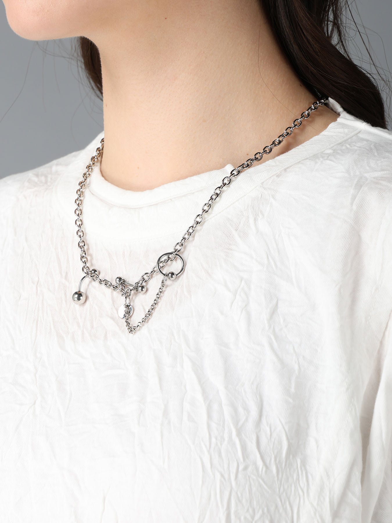 BRASS BODY THIN CHAIN NECKLACE
