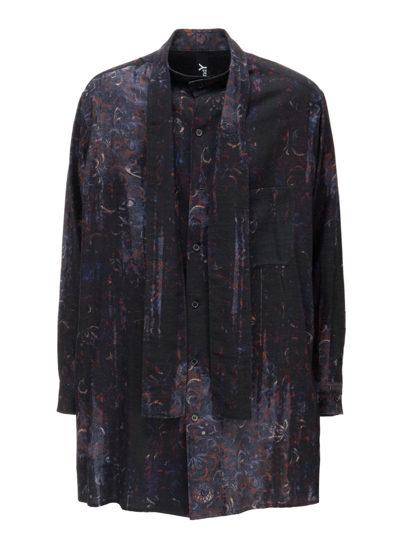 COTTON WOOL VIYELLA PAISLEY PATTERN BOW TIE COLLAR SHIRT