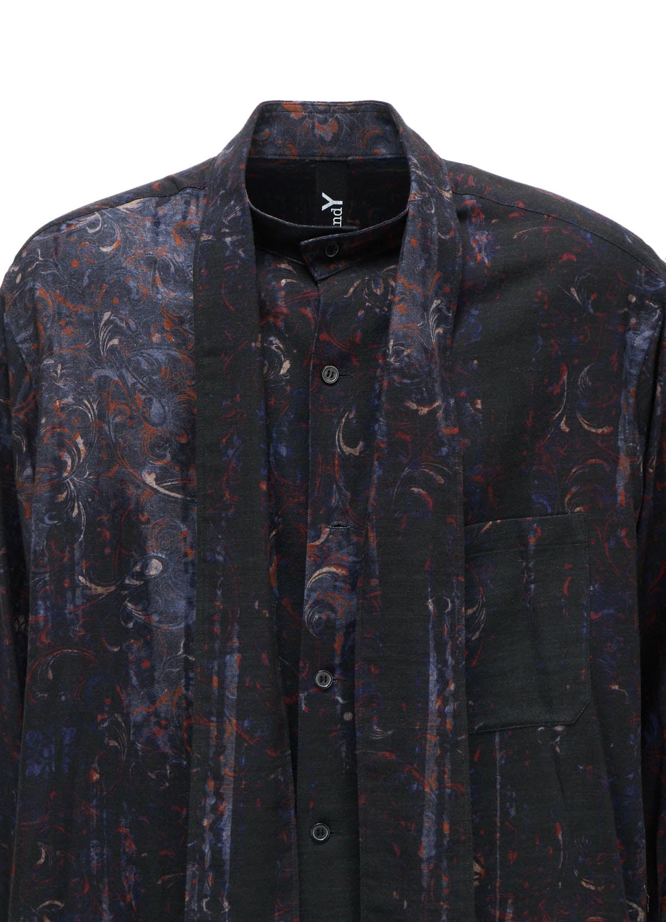 COTTON WOOL VIYELLA PAISLEY PATTERN BOW TIE COLLAR SHIRT