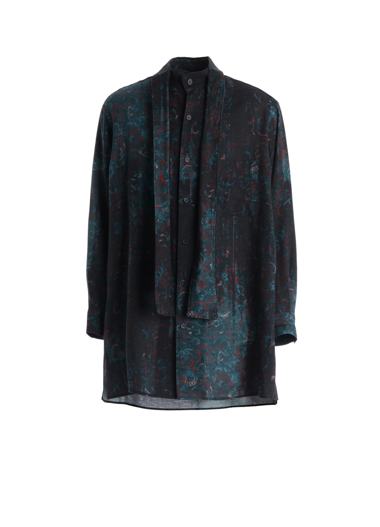 COTTON WOOL VIYELLA PAISLEY PATTERN BOW TIE COLLAR SHIRT