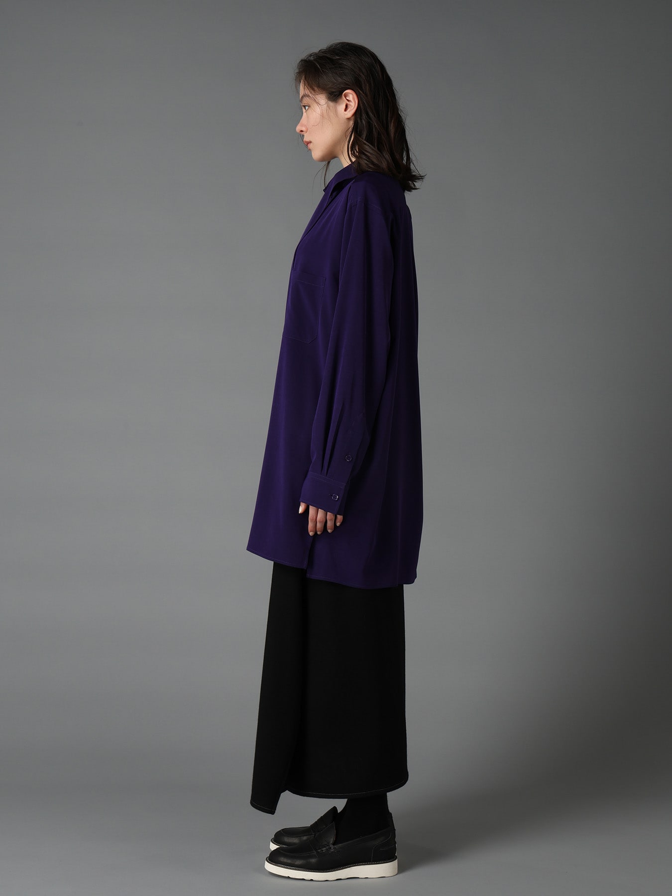 CREPE de CHINE BOW TIE COLLAR SHIRT