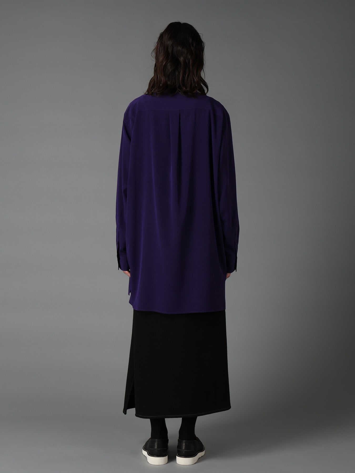 CREPE de CHINE BOW TIE COLLAR SHIRT
