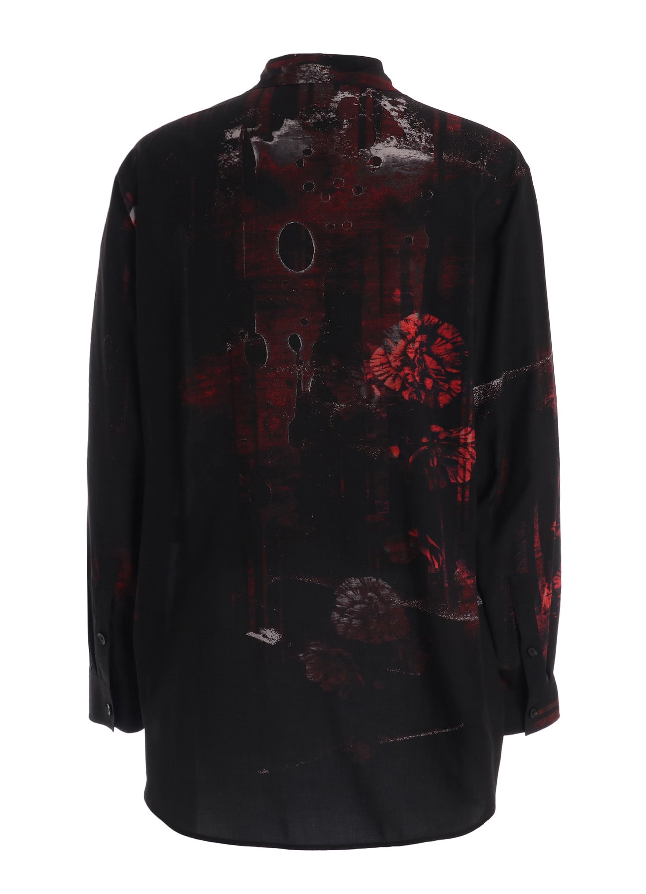 RAYON FLORAL STRIPED BIG SHIRT