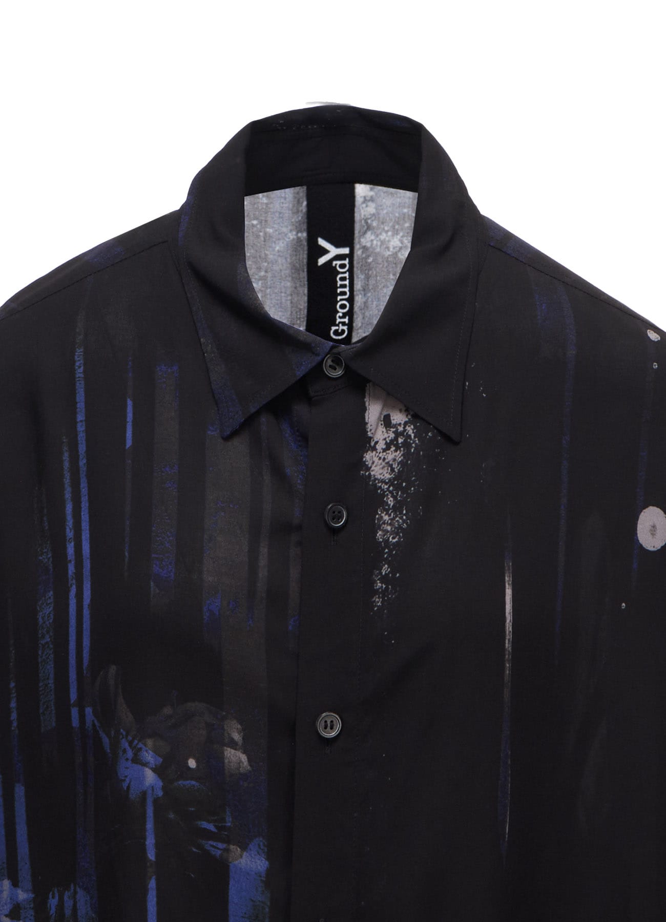 RAYON FLORAL STRIPED BIG SHIRT