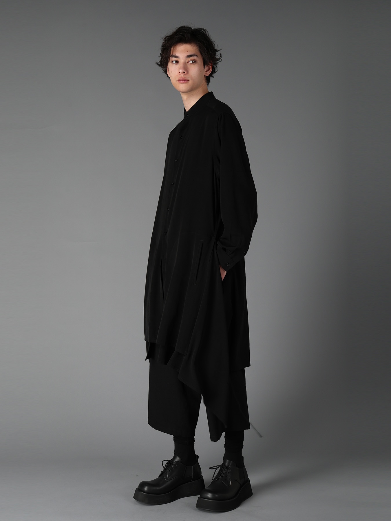 CREPE de CHINE POCKET BAGS BIG SHIRT