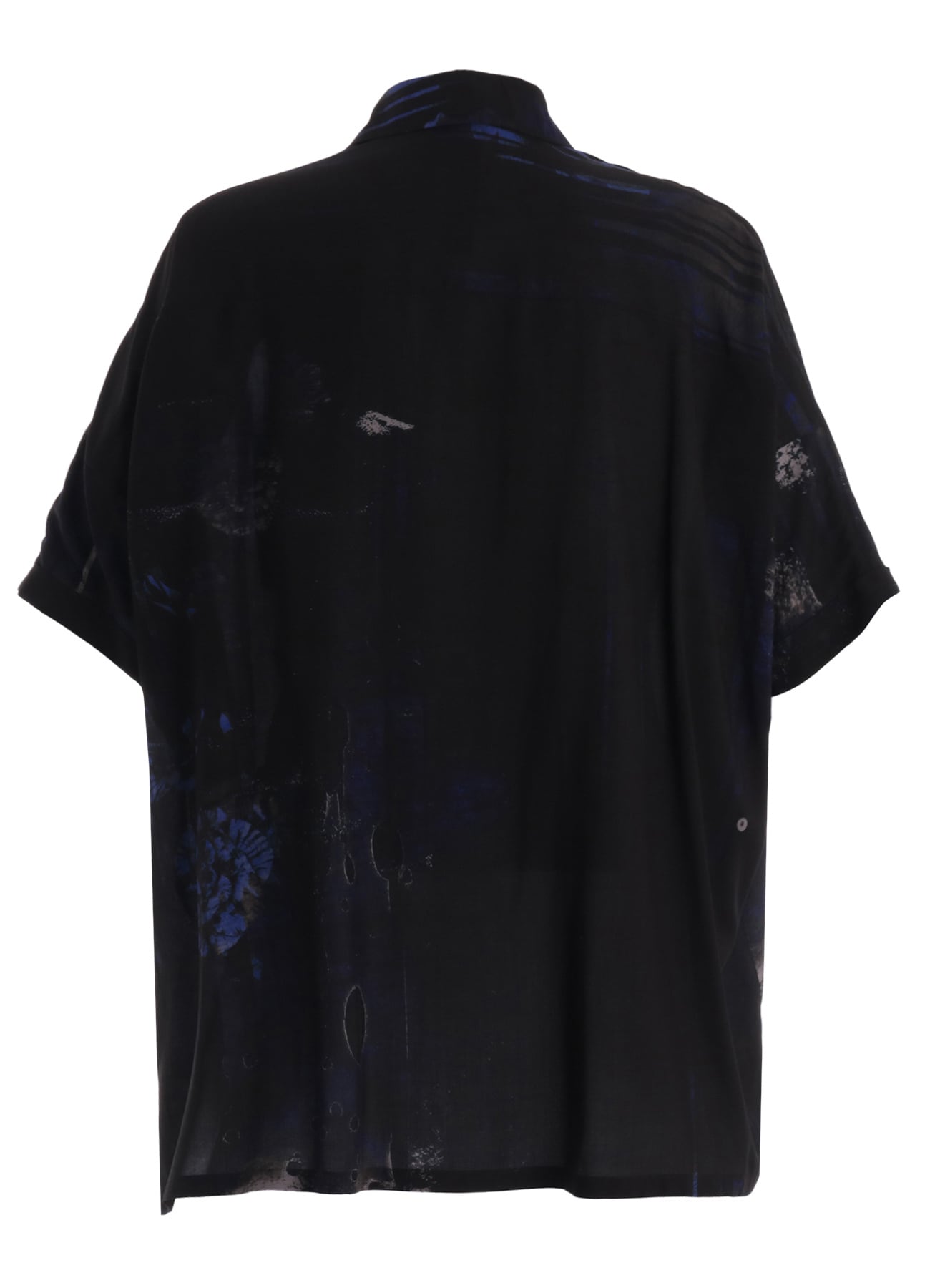 RAYON FLORAL STRIPED FRONT DOLMAN BIG SHIRT