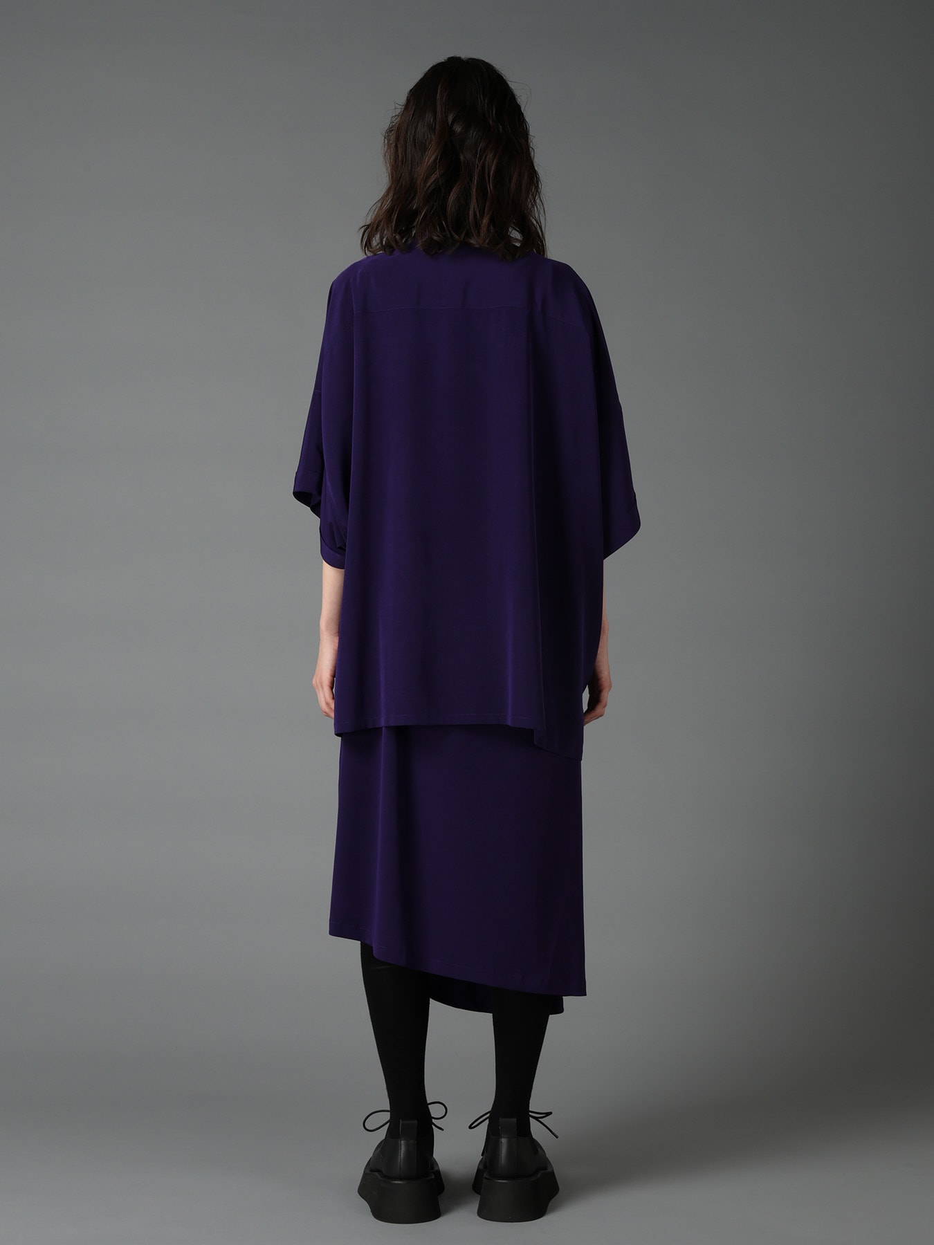 CREPE de CHINE FRONT DOLMAN BIG SHIRT