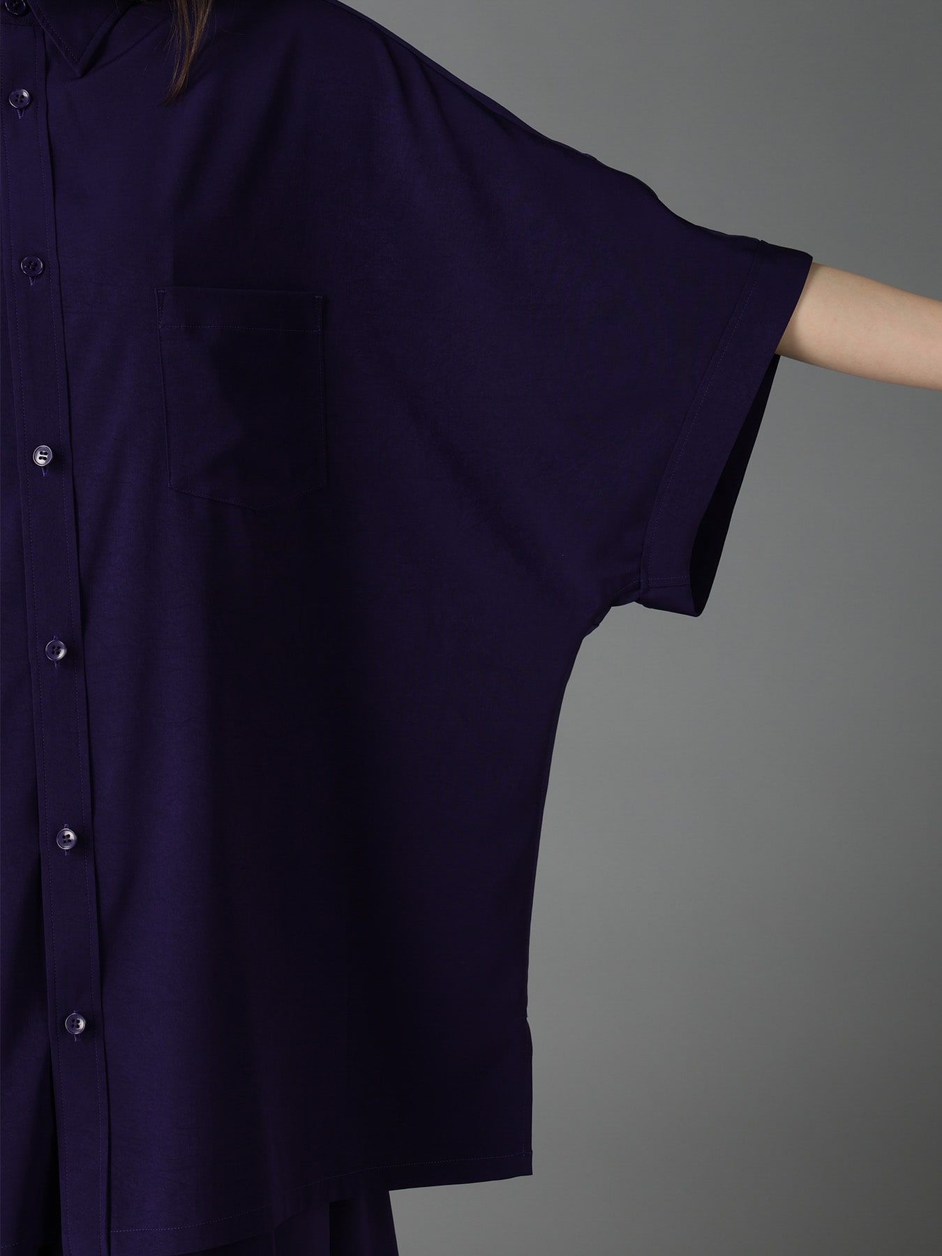 CREPE de CHINE FRONT DOLMAN BIG SHIRT