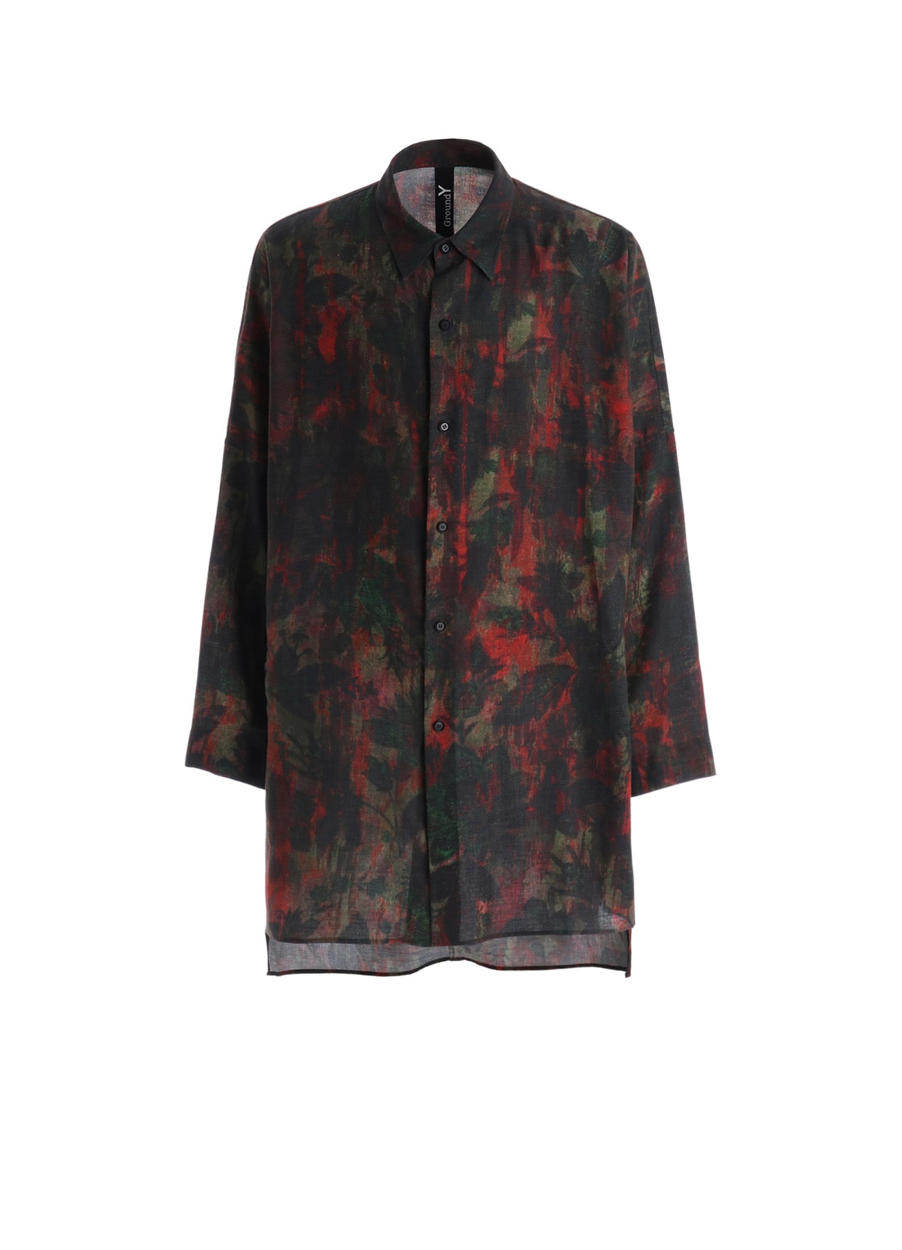 COTTON WOOL VIYELLA SHADOW FLORAL PATTERN DOLMAN SHIRT