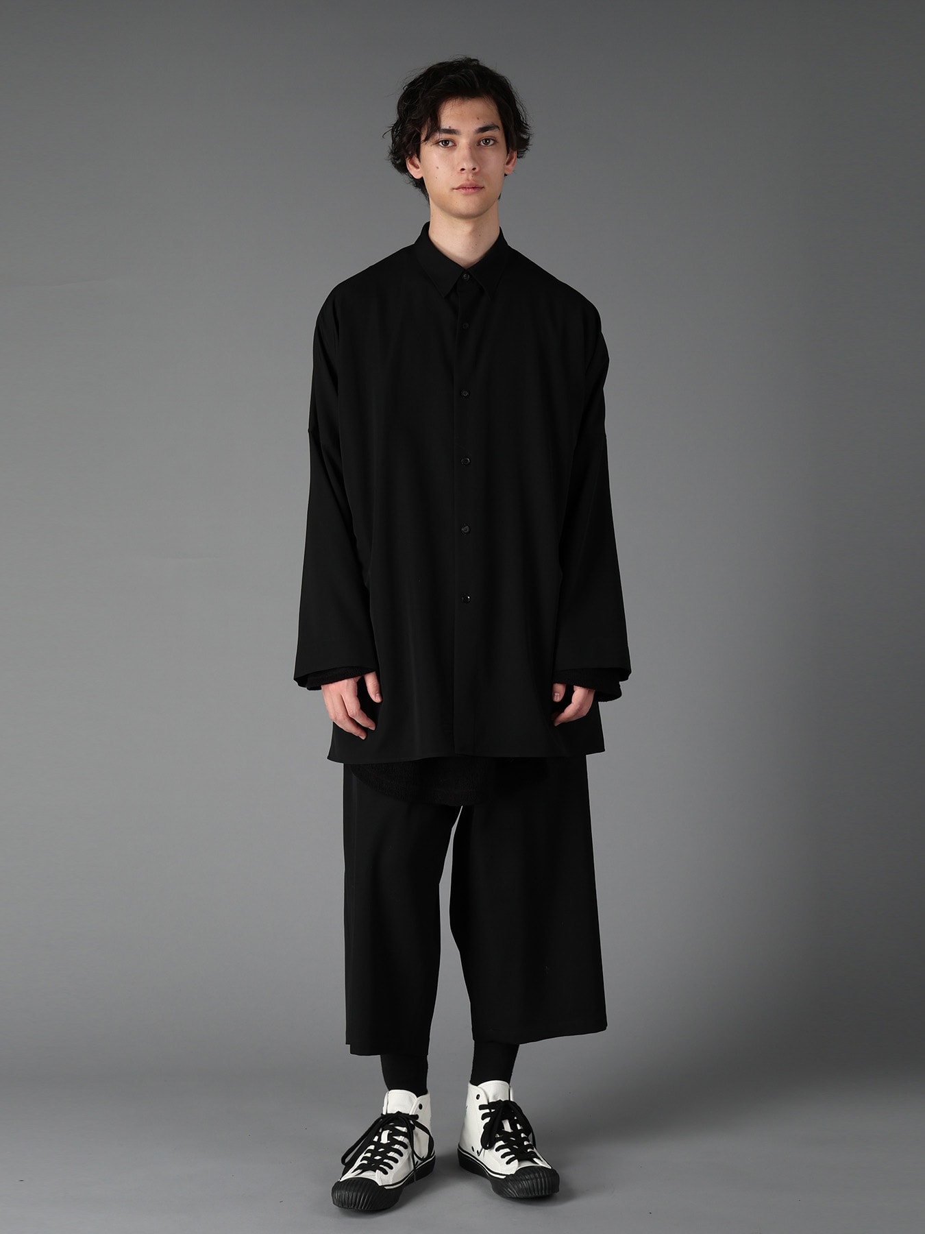WOOL GABARDINE DOLMAN  SHIRT