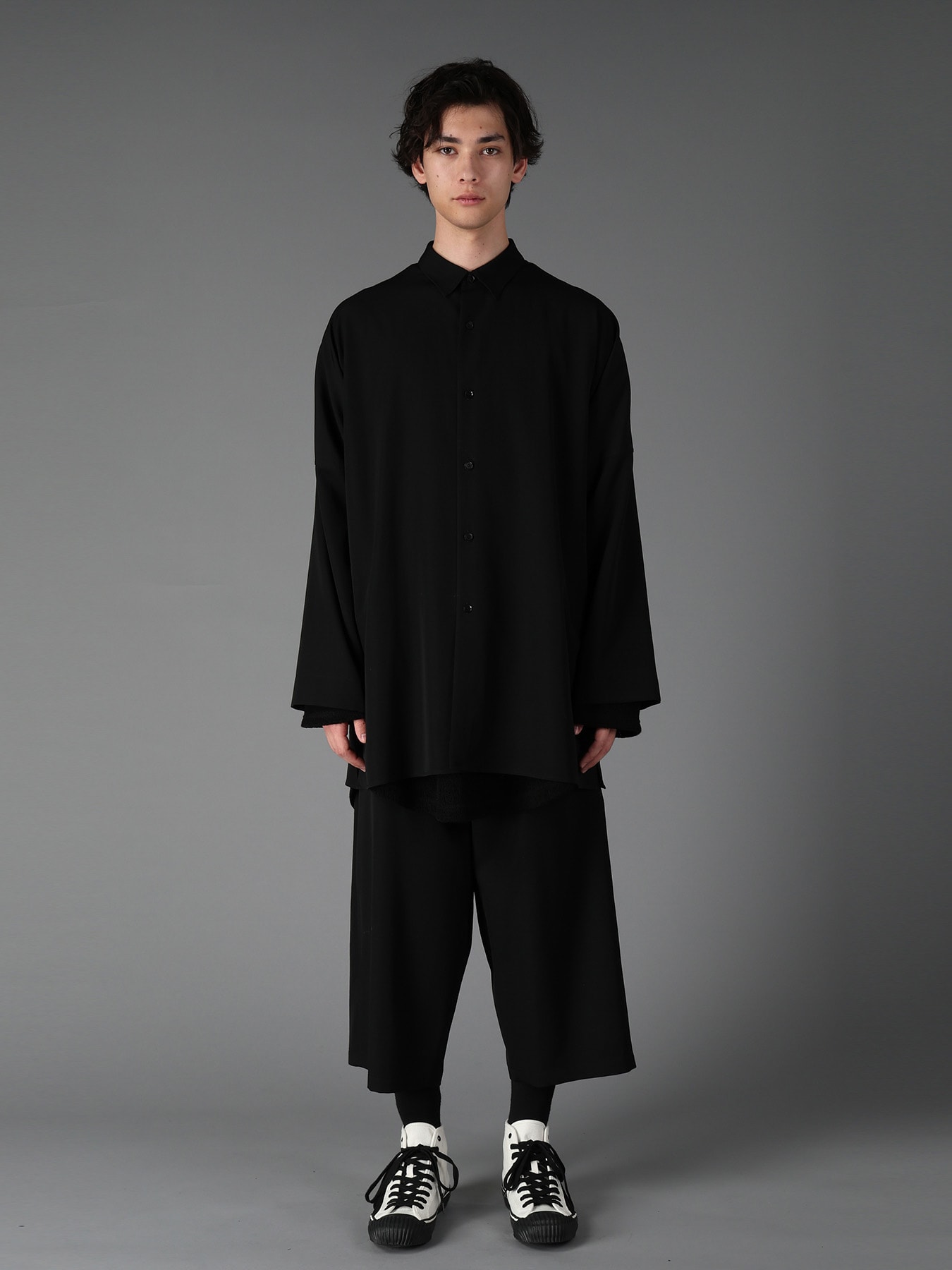 WOOL GABARDINE DOLMAN  SHIRT
